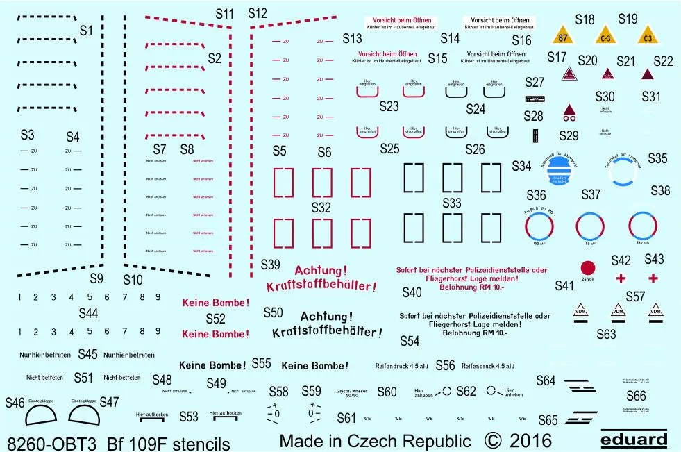 Bf 109F stencils 1:48