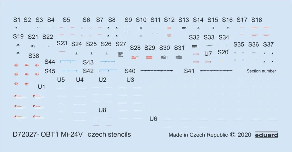 Mi-24V stencils Czech 1:72
