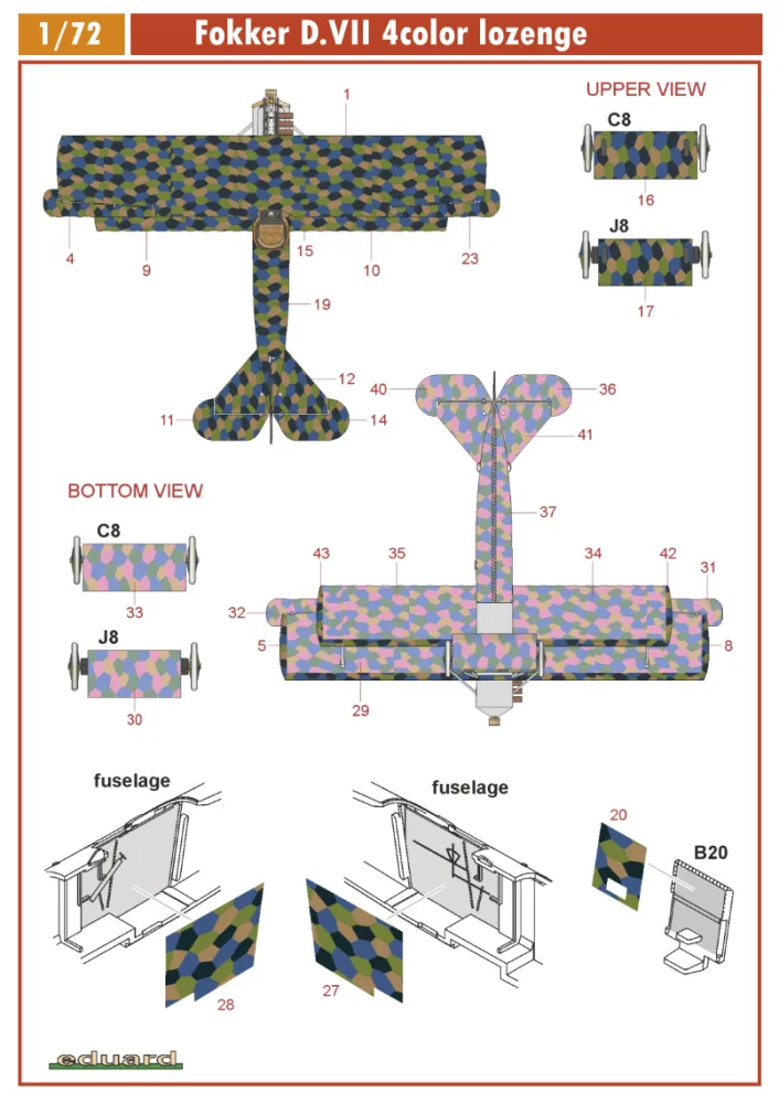 Fokker D. VII 4color lozenge 1:72