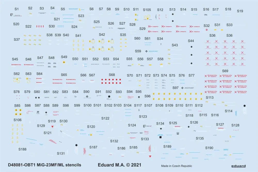 MiG-23MF/ ML stencils 1:48