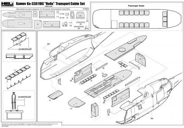 Ka-32A11BC Transport Cabin Set 1:48