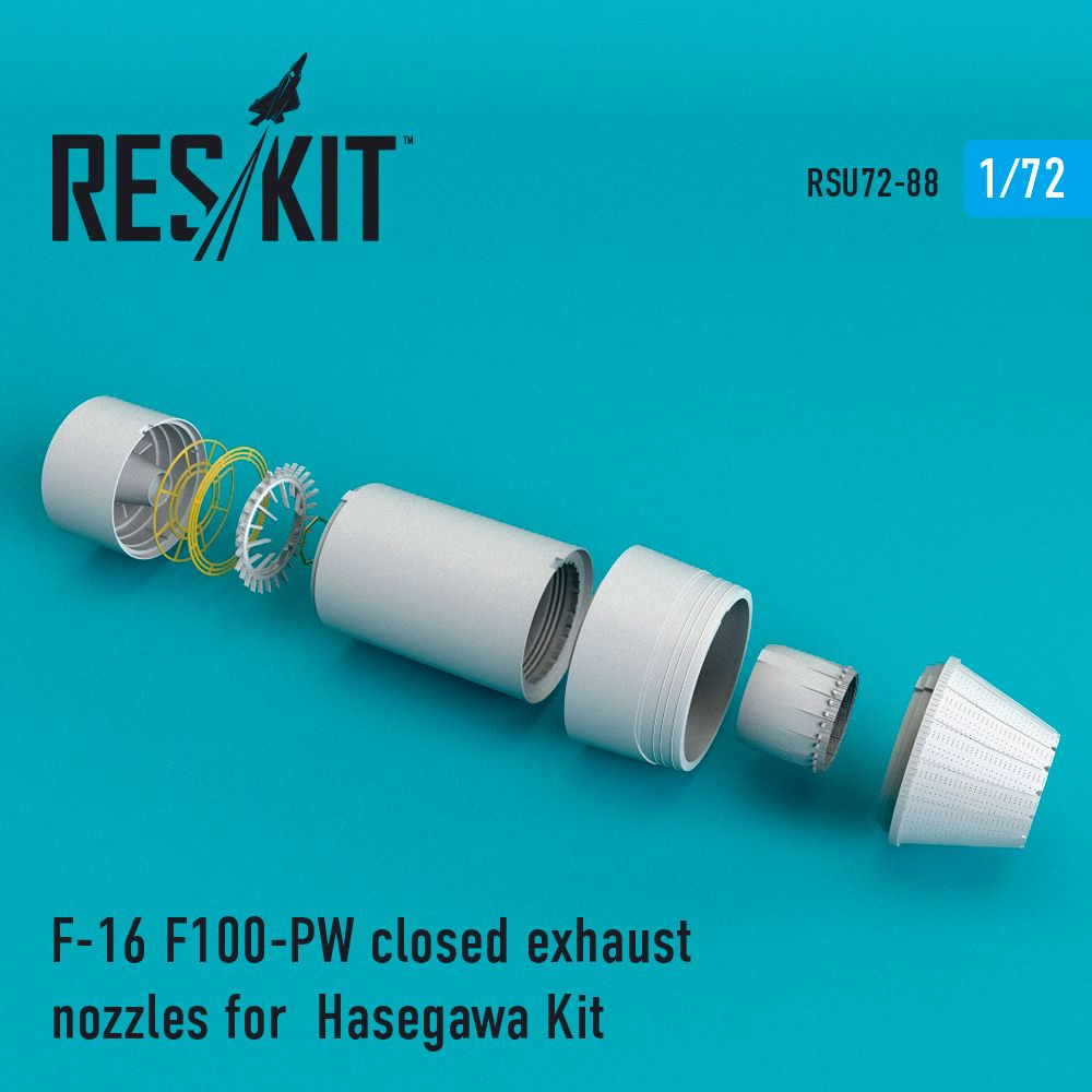 F-16 F100-PW closed exhaust nozzles for Hasegawa 1:72