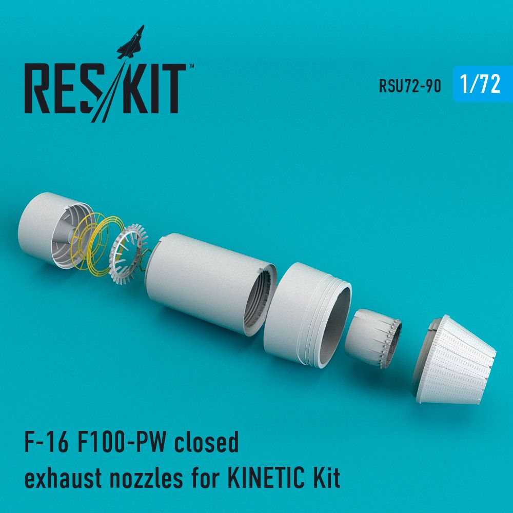 F-16 F100-PW closed exhaust nozzles for KINETIС 1:72