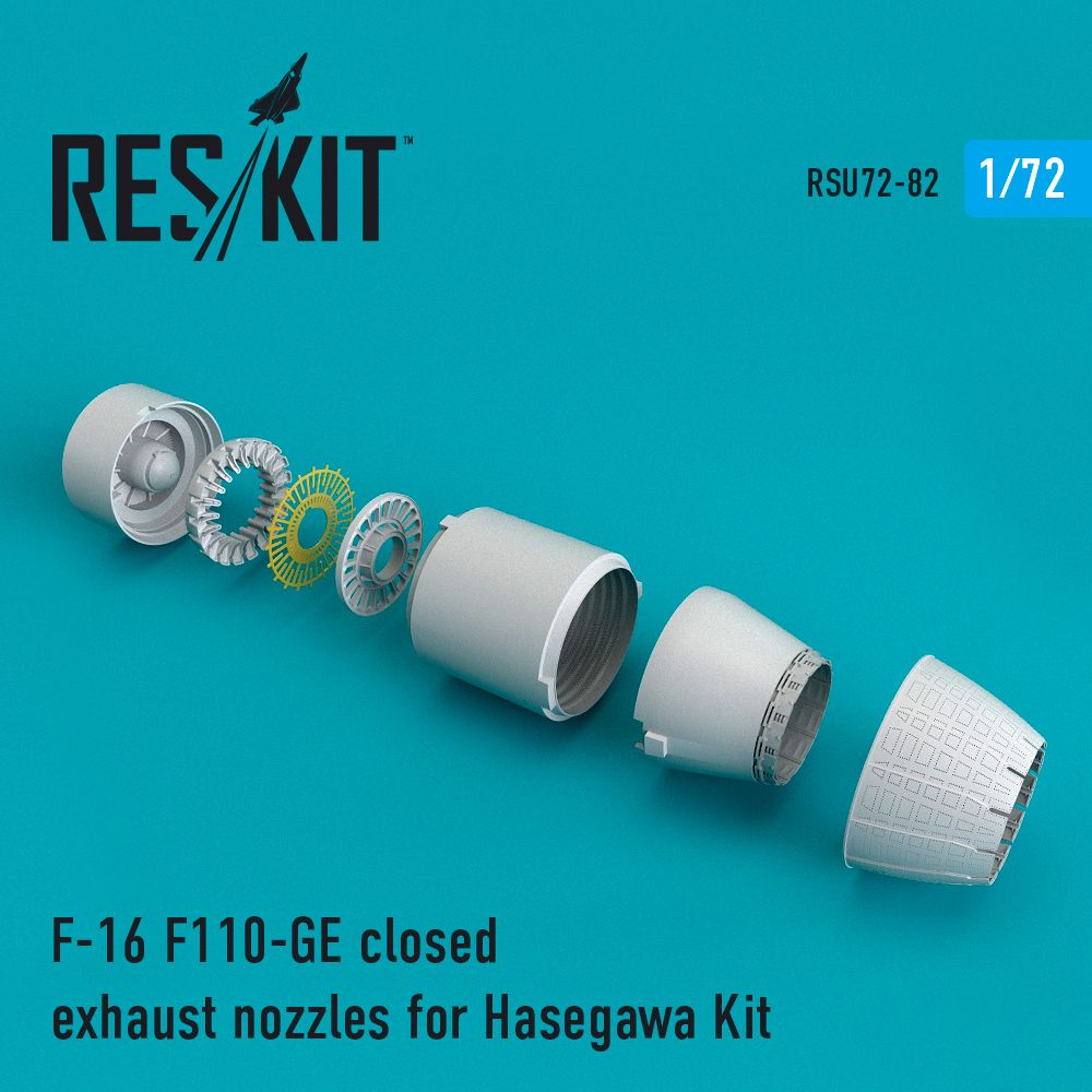 F-16 F110-GE closed exhaust nozzles for Hasegawa 1:72