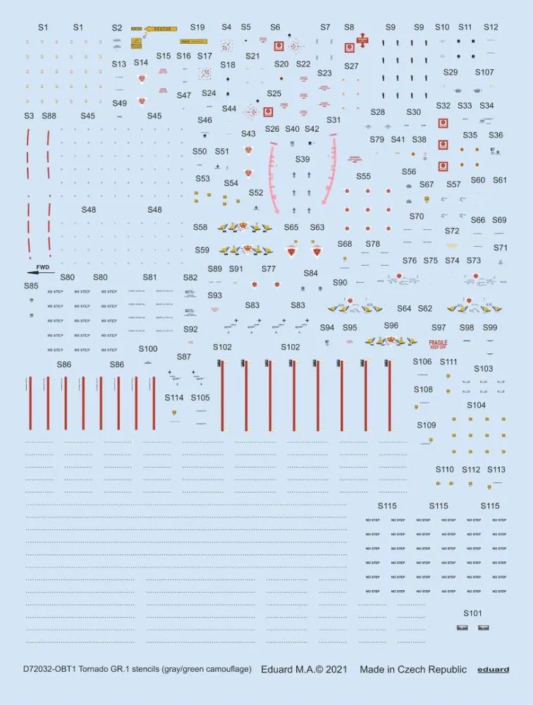 Tornado GR.1 stencils (gray/ green camouflage) 1:72