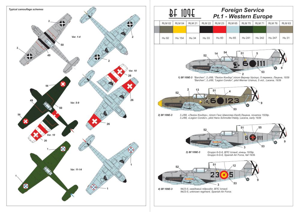 Bf 109E "Foreign Service Aces" Pt.1 1:144