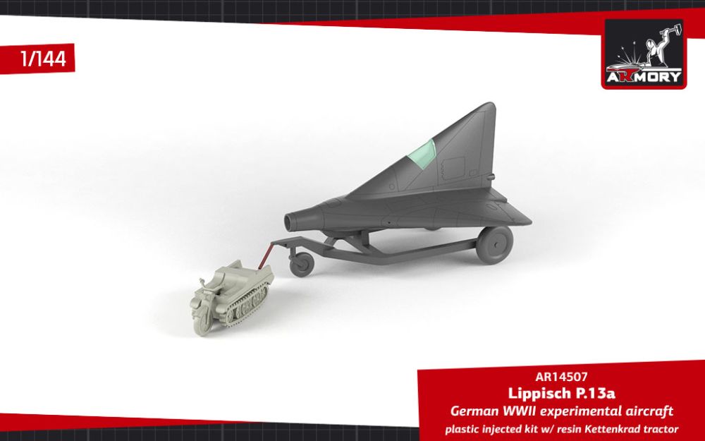 Lippisch P.13a w/ Kettenkrad 1:144