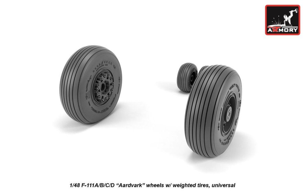 F-111 Aardvark early type wheels w/ weighted tires 1:48