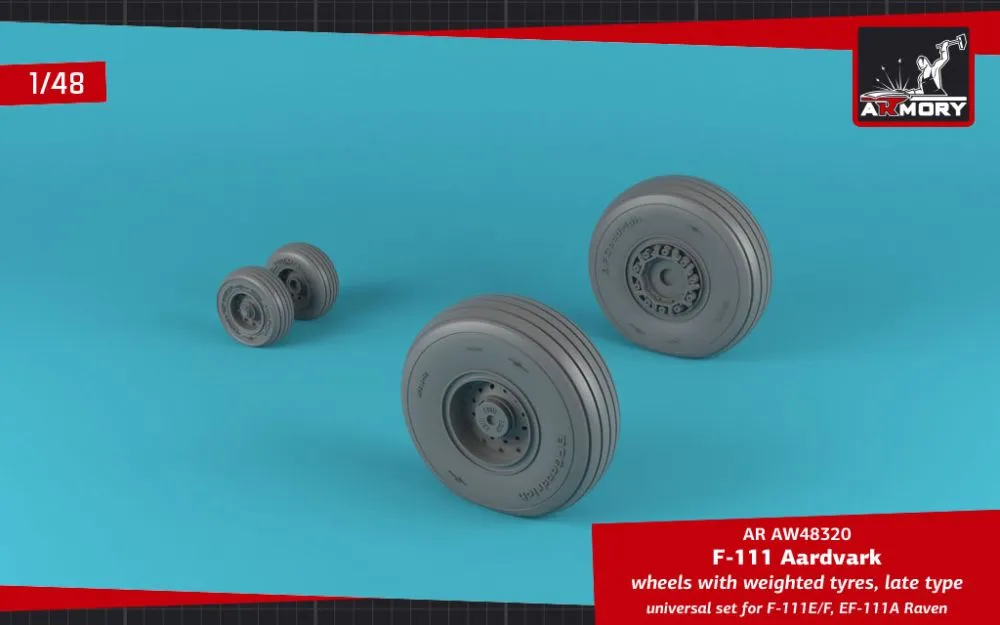 F-111 Aardvark late type wheels w/ weighted tires 1:48