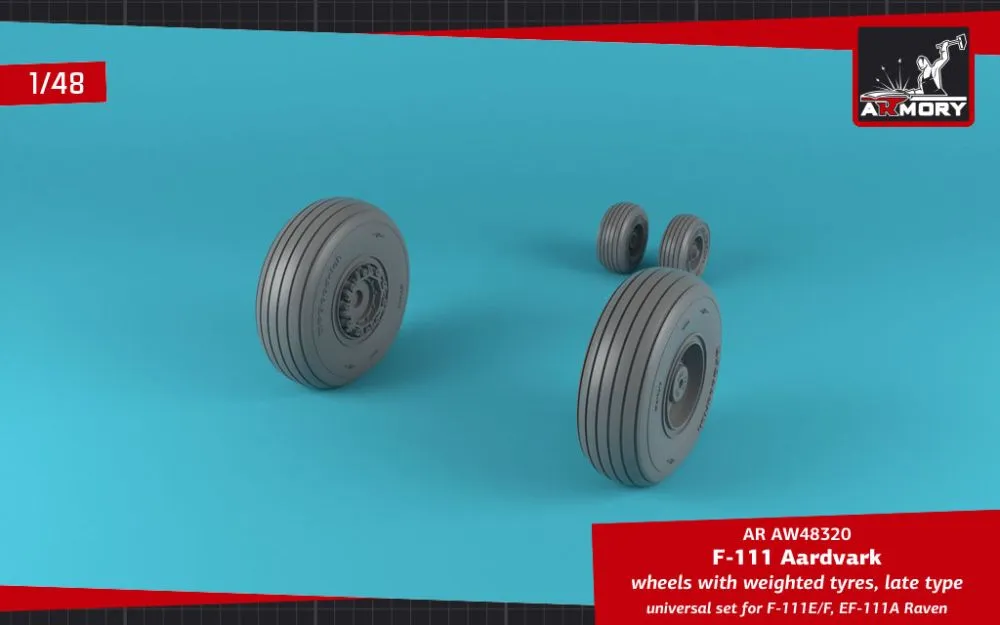 F-111 Aardvark late type wheels w/ weighted tires 1:48