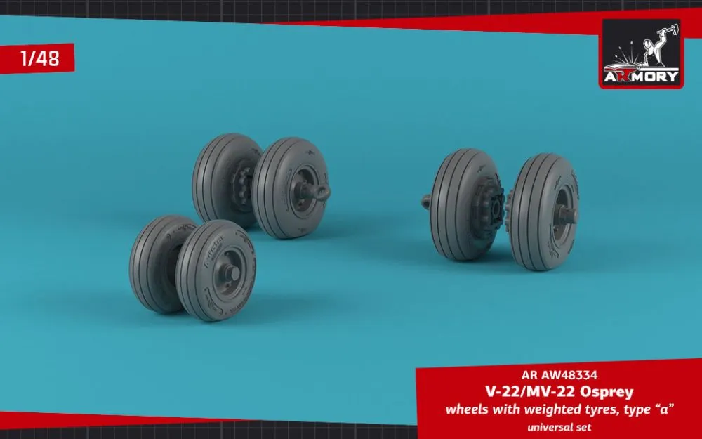 OV-22 Osprey wheels w/ weighted tires type "a" 1:48