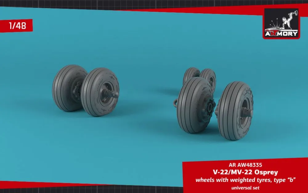 OV-22 Osprey wheels w/ weighted tires type "b" 1:48