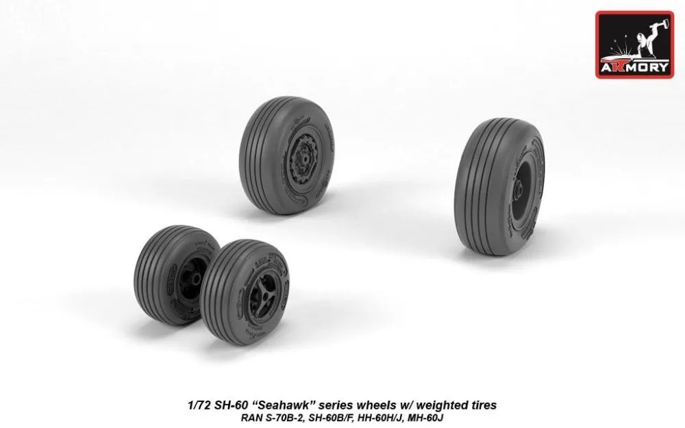 SH-60 Seahawk wheels w/ weighted tires 1:72