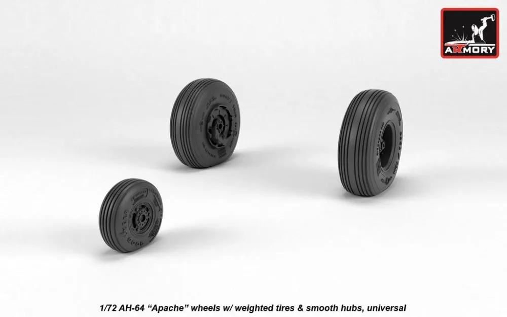 AH-64 Apache wheels w/ smooth hubs 1:72