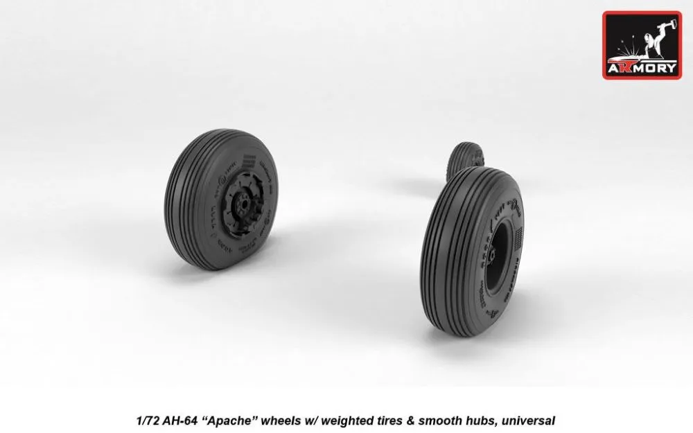 AH-64 Apache wheels w/ smooth hubs 1:72