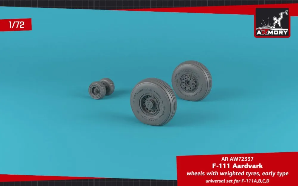 F-111 Aardvark early type wheels w/ weighted tires 1:72