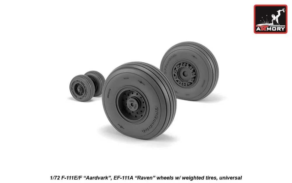 F-111 Aardvark late type wheels w/ weighted tires 1:72