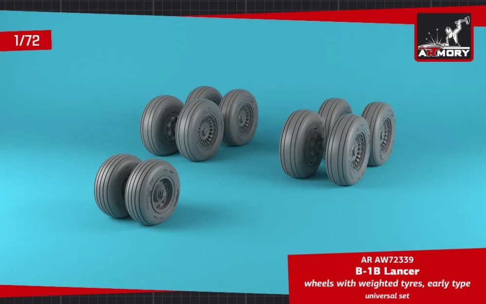 B-1B Lancer wheels w/ weighted tires, early 1:72