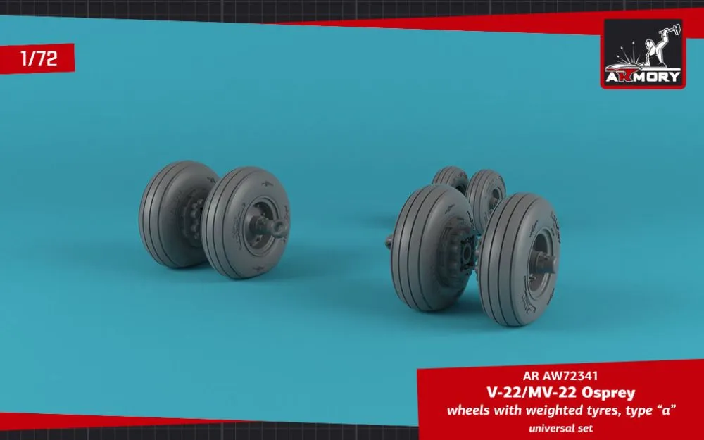 OV-22 Osprey wheels w/ weighted tires type "a" 1:72