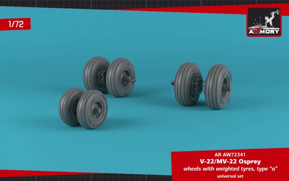 OV-22 Osprey wheels w/ weighted tires type "a" 1:72