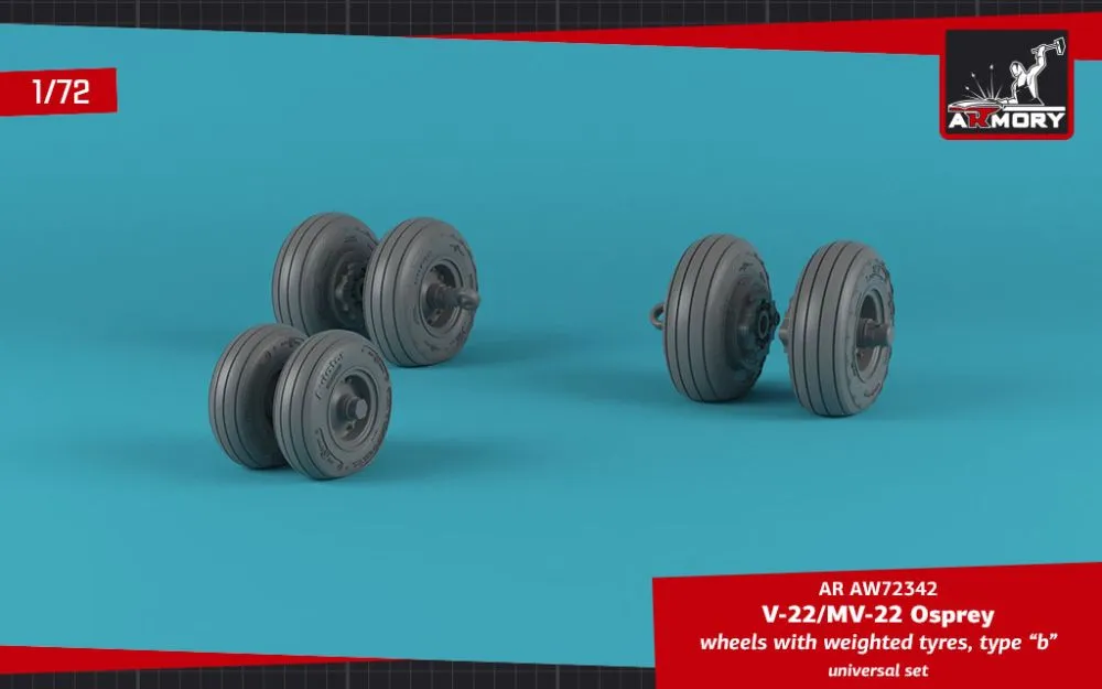 OV-22 Osprey wheels w/ weighted tires type "b" 1:72