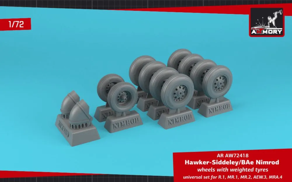 BAe "Nimrod" wheels w/ weighted tires 1:72