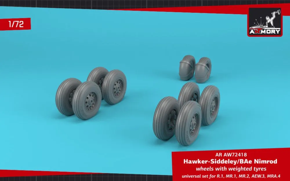BAe "Nimrod" wheels w/ weighted tires 1:72