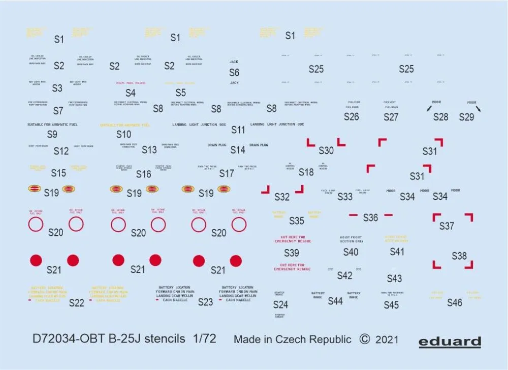 B-25J stencils 1:72
