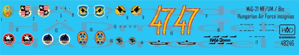 MiG-21 MF/ Bis/UM Hungarian Air Force insignias 1:48
