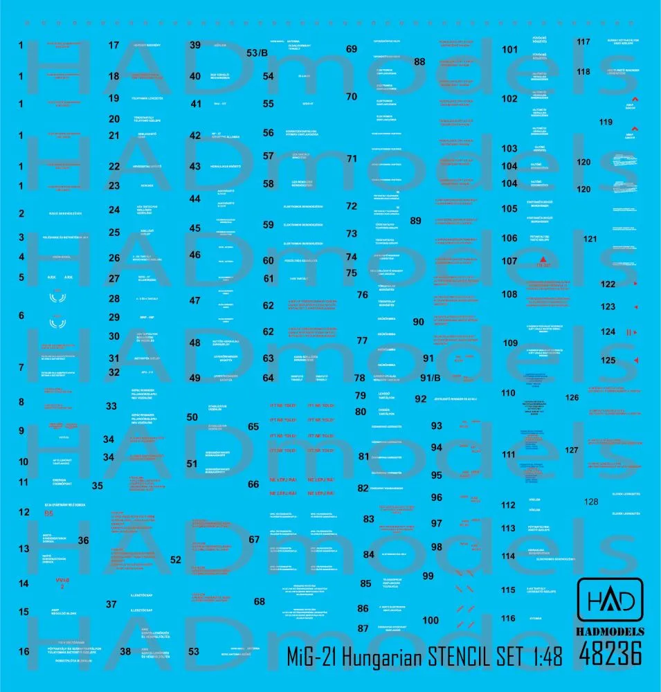 MiG-21 MF/Bis stencil 1 White 1:48