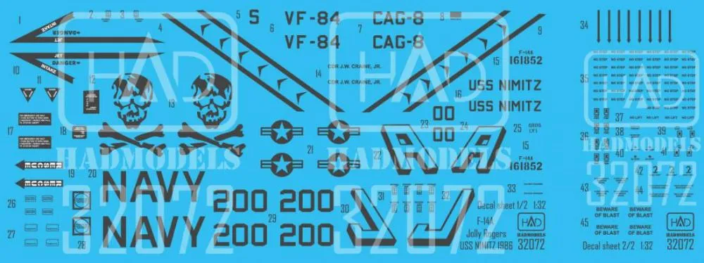 F-14A VF-84 Jolly Rogers - USS Nimitz 1986 1:32