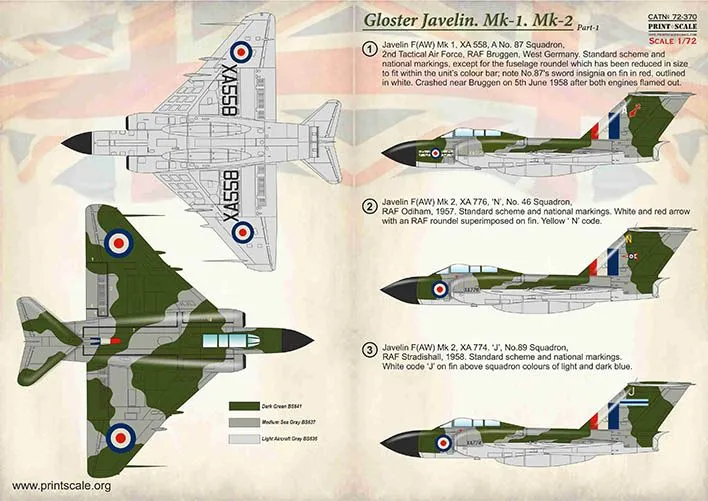 Gloster Javelin Mk.1 Mk.2 Part.1 1:72