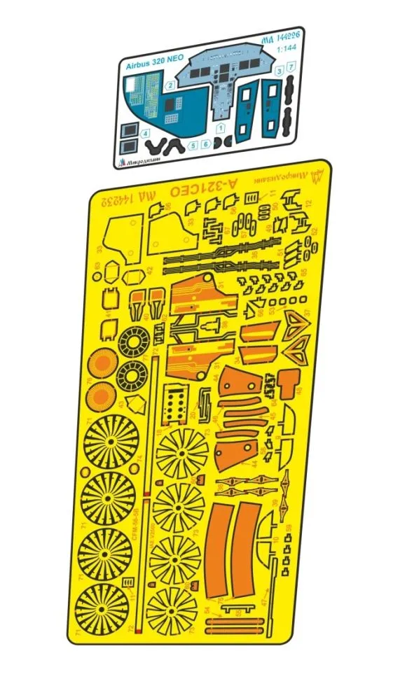 Airbus A321ceo P.E. set for Zvezda 1:144
