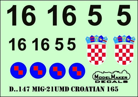 MiG-21UM CROATIAN 165 Display Plane 1:48