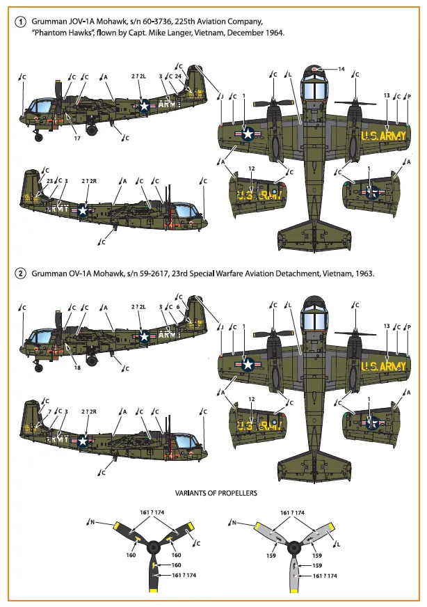 OV-1 A/JOV-1A Mohawk decal 1:72