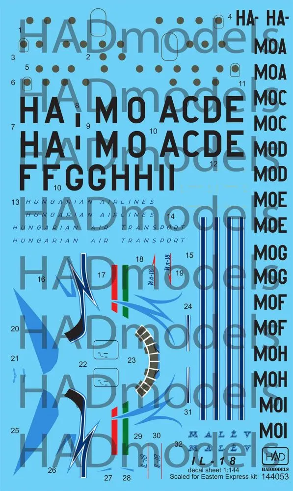 Il-18 Retro - 60s years MALÉV 1:144