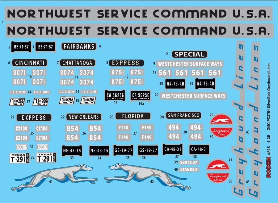 GMC PD3751 SilverSide Greyhound Lines 1:35