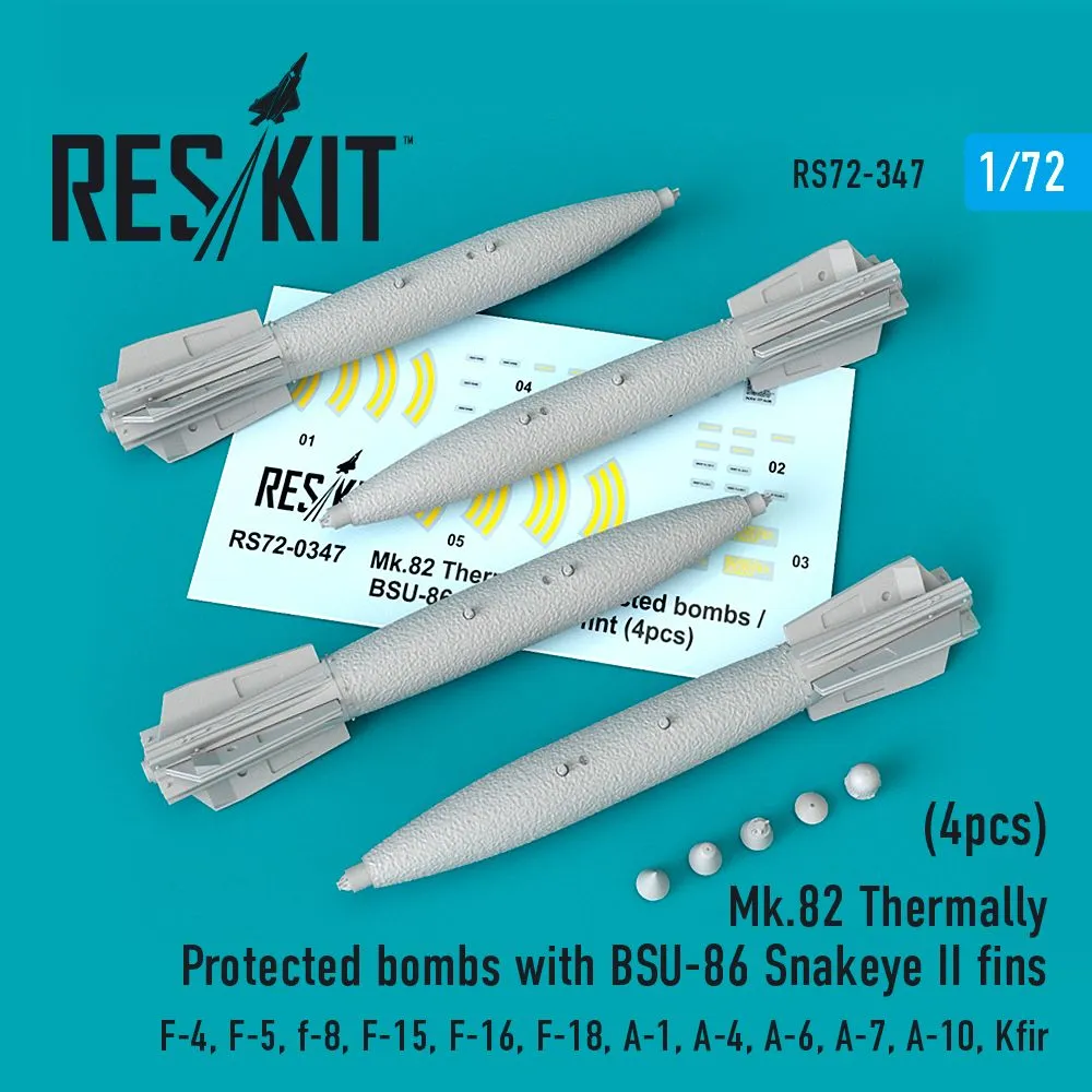 Mk.82 thermally protected bombs w/ BSU-86 Snakeye II fins 1:72