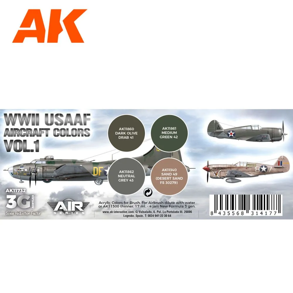 USAAF Aircraft WWII Colors Vol.1 (3G)