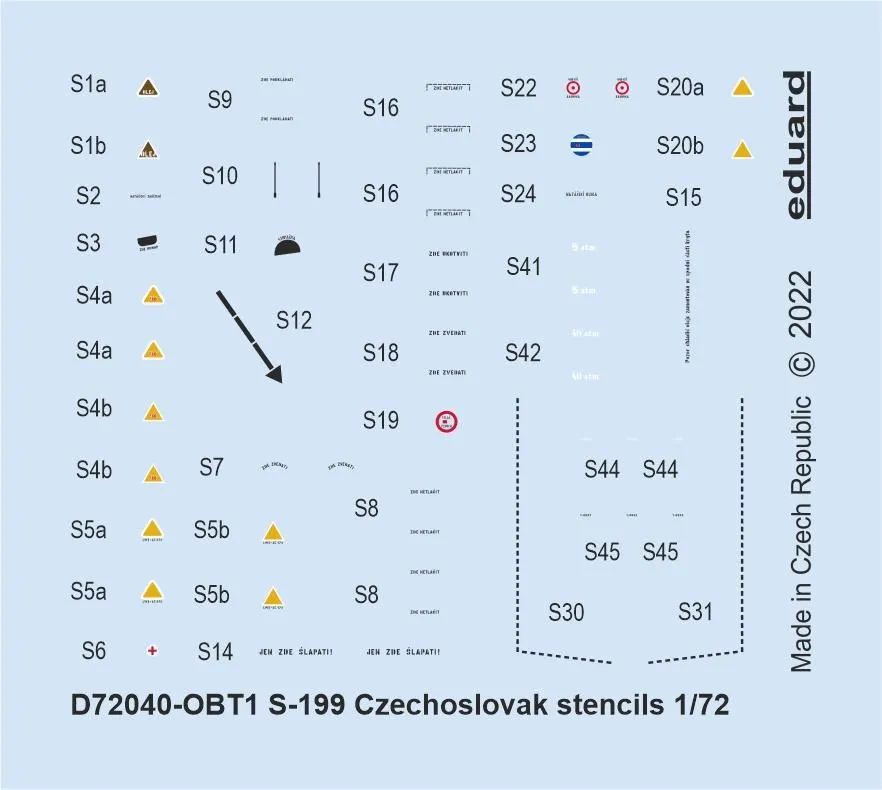 S-199 Czechoslovak stencils 1:72