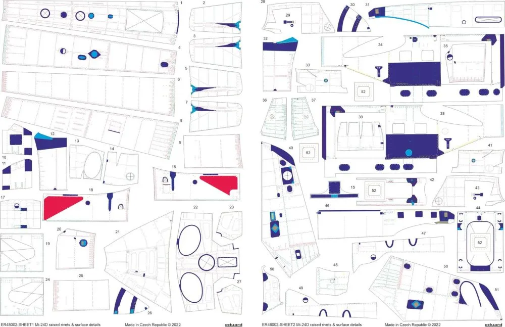 Mi-24D raised rivets & surface details 1:48