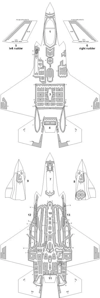 F-35A Lightning II RAM PANEL mask for Tamiya 1:48