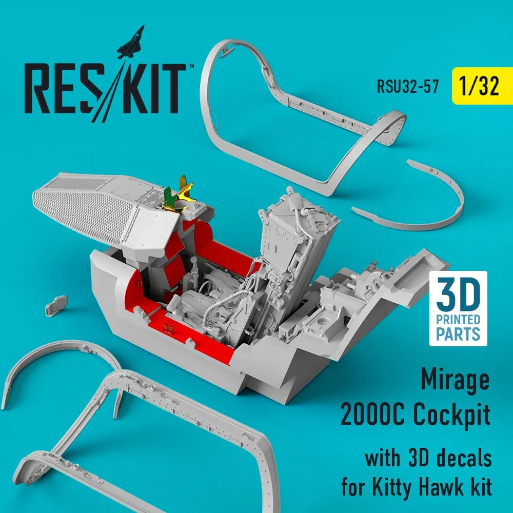 Mirage 2000C Cockpit w/ 3D decals for Kitty Hawk 1:32