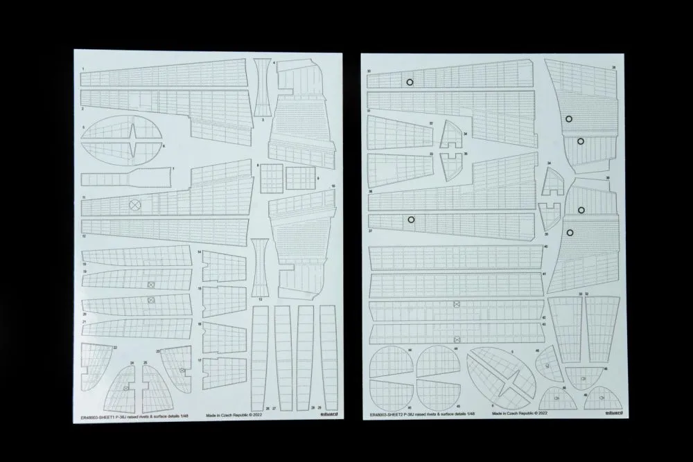 P-38J raised rivets & surface details 1:48