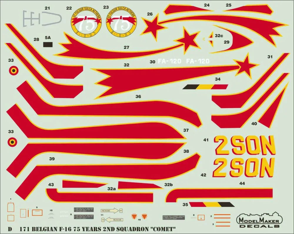 F-16AM Belgian 75 Years 2ND Squadron „Comet” 1:72