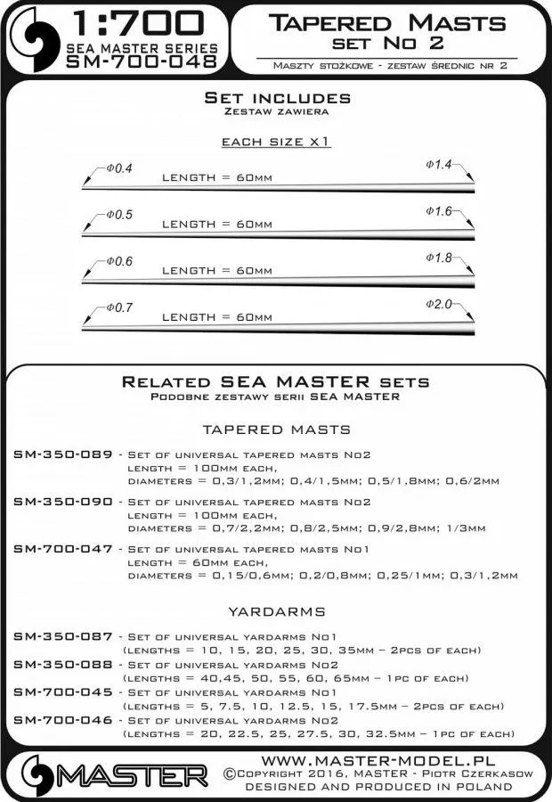 Masts universal set No2 1:700