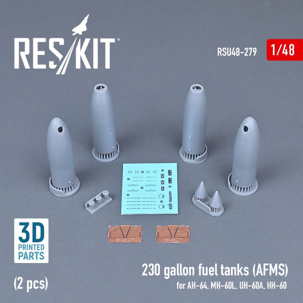 230 gallon fuel tanks (AFMS) for AH-64, UH-60 1:48