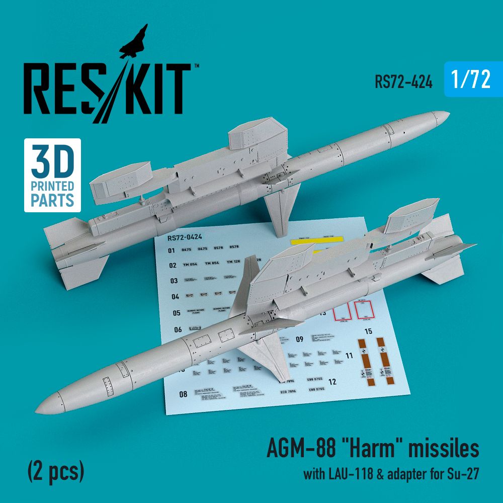 AGM-88 "Harm" with LAU-118 & adapter for Su-27 1:72