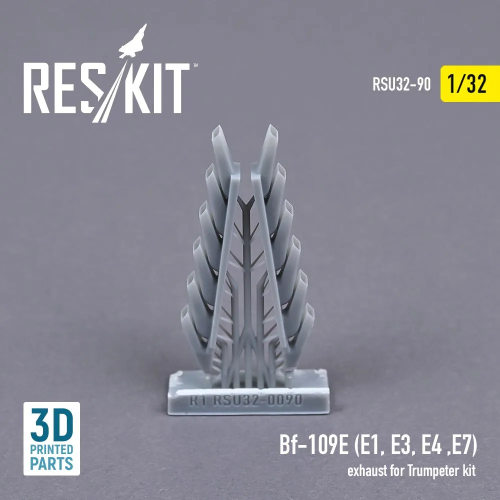 Bf 109E (E1,E3,E4,E7) exhaust for Trumpeter 1:32