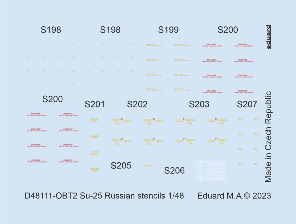 Su-25 Russian stencils 1:48